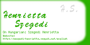 henrietta szegedi business card